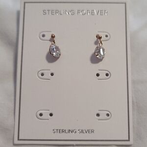 Sterling forever rose gold tone earrings new